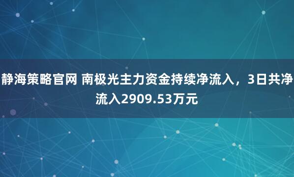 静海策略官网 南极光主力资金持续净流入，3日共净流入2909.53万元