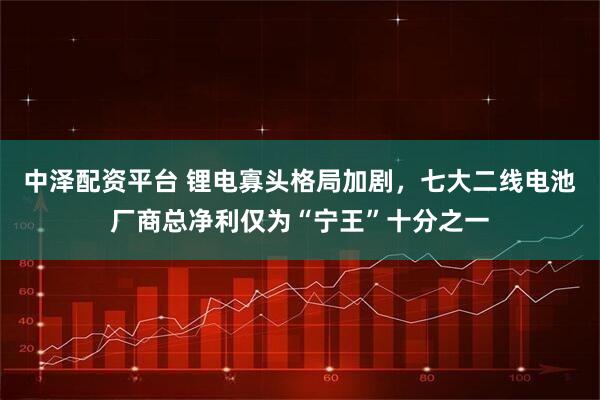 中泽配资平台 锂电寡头格局加剧，七大二线电池厂商总净利仅为“宁王”十分之一